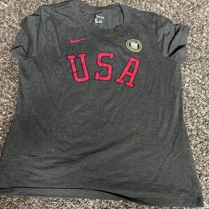 Nike Charcoal T-Shirt with Red USA Design
